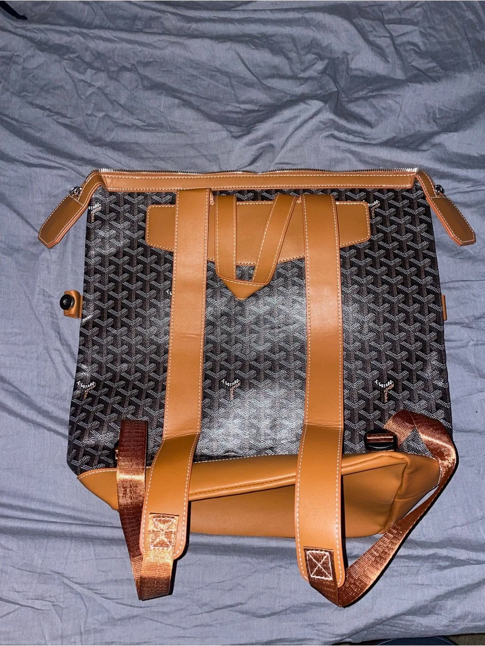 Tan & Black Patterned Men's Backpack - Unbranded